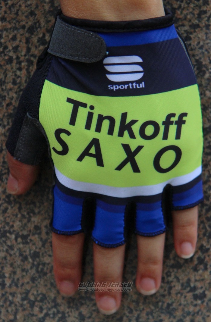 2016 Saxo Bank Tinkoff Gloves Cycling Bluee