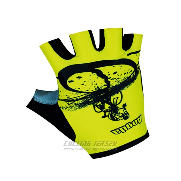 2017 Aogda Gloves Cycling Yellow and Black