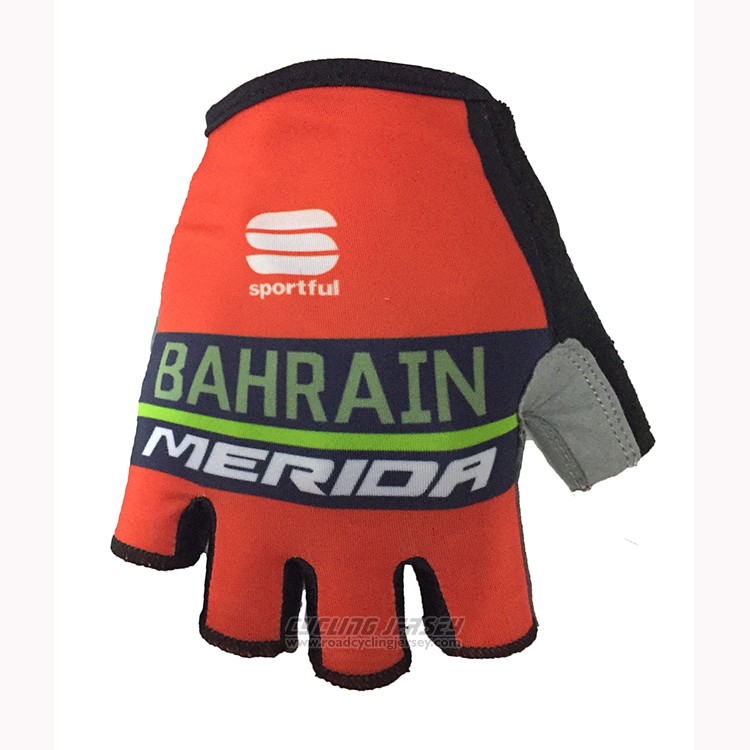 2018 Bahrain Merida Gloves Cycling Red