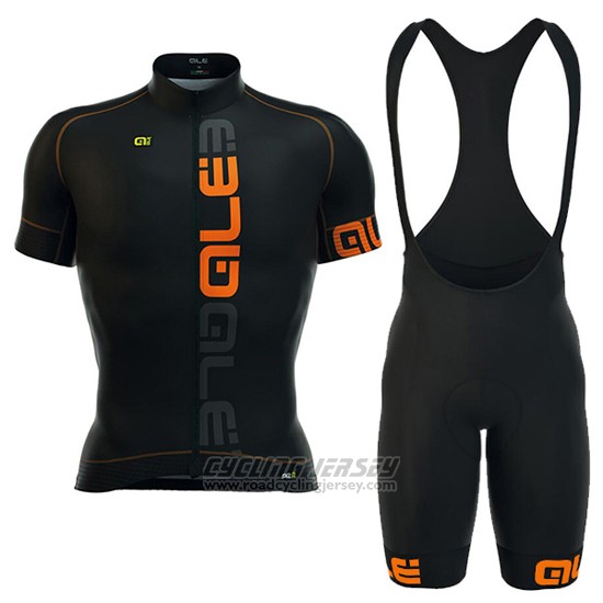 2016 Cycling Jersey ALE Orange and Black Short Sleeve and Bib Short