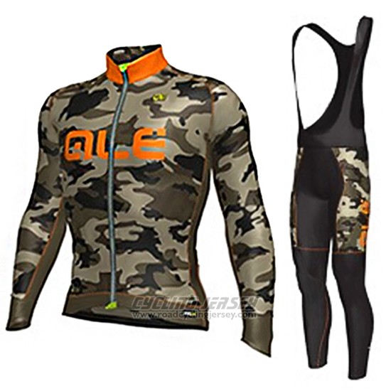2017 Cycling Jersey ALE Camouflage Long Sleeve and Bib Tight