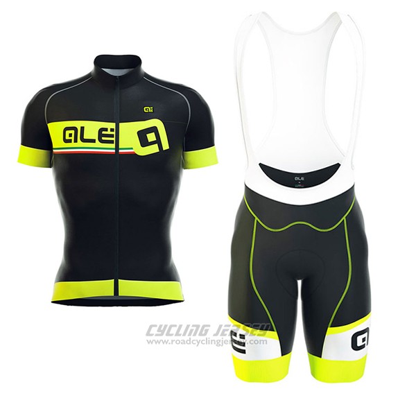 2017 Cycling Jersey ALE Formula 1.0 Adriatico Yellow and Black Short Sleeve and Bib Short