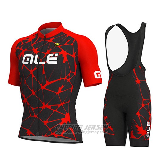 2019 Cycling Jersey ALE Red Short Sleeve and Overalls