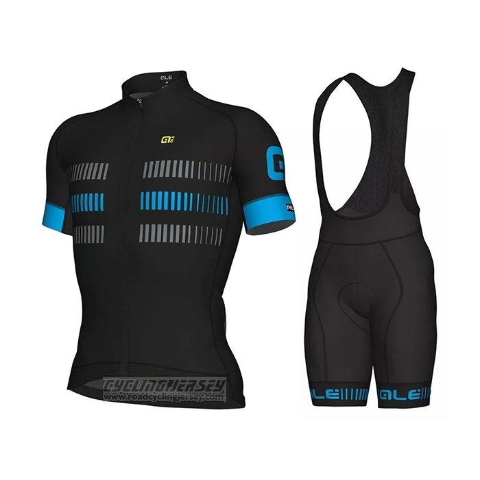 2021 Cycling Jersey ALE Blue Gray Short Sleeve and Bib Short