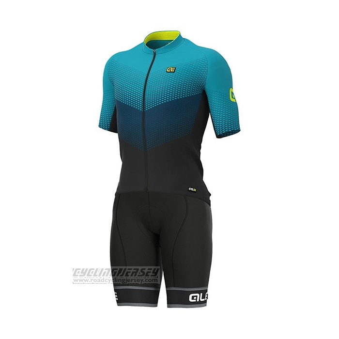 2021 Cycling Jersey ALE Blue Green Short Sleeve and Bib Short