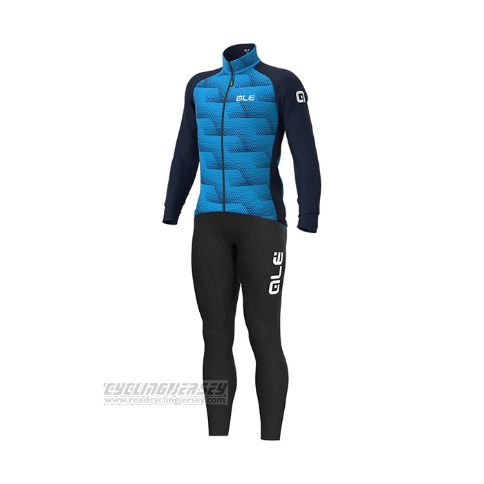 2021 Cycling Jersey ALE Blue Long Sleeve and Bib Short