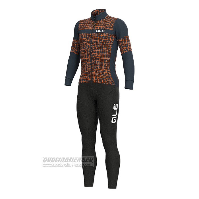 2021 Cycling Jersey ALE Brown Long Sleeve and Bib Short