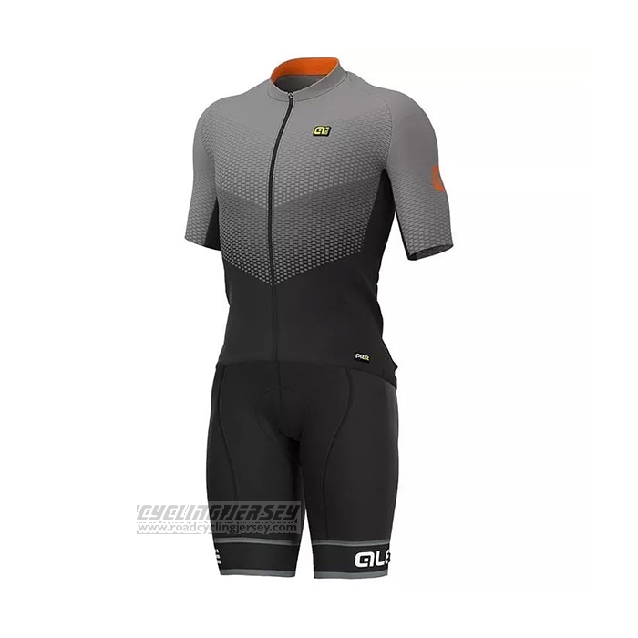 2021 Cycling Jersey ALE Gray Short Sleeve and Bib Short