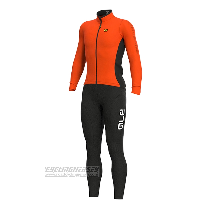 2021 Cycling Jersey ALE Orange Long Sleeve and Bib Short