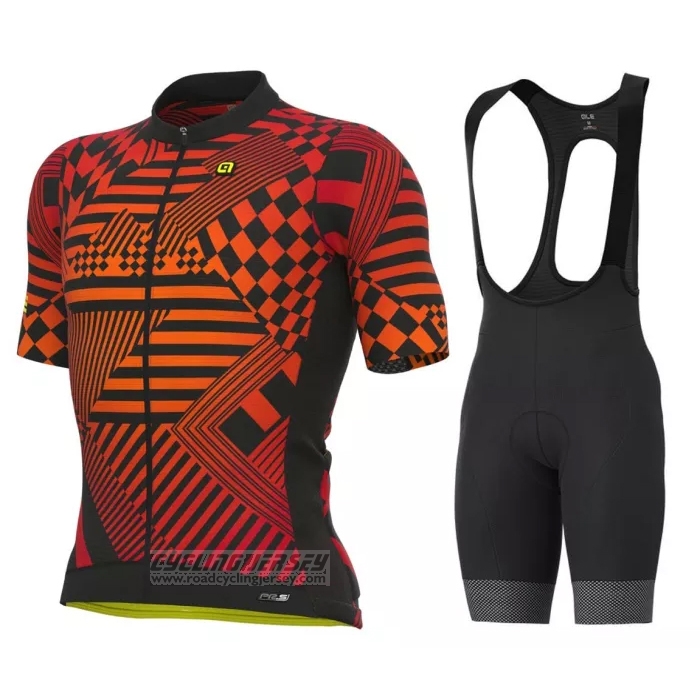 2022 Cycling Jersey ALE Orange Black Short Sleeve and Bib Short