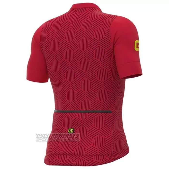 2022 Cycling Jersey ALE Red Yellow Short Sleeve and Bib Short