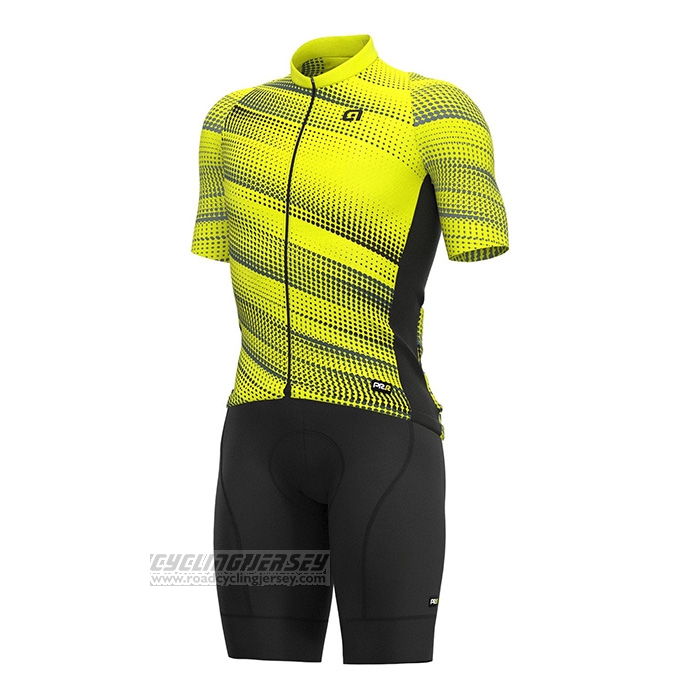 2022 Cycling Jersey ALE Yellow Short Sleeve and Bib Short