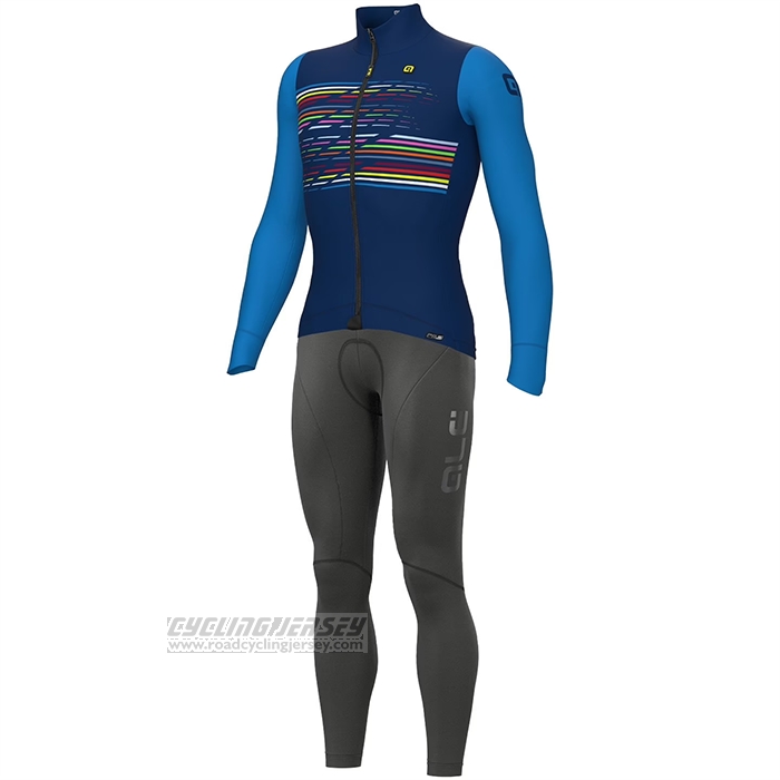 2023 Cycling Jersey ALE Blue Long Sleeve and Bib Short