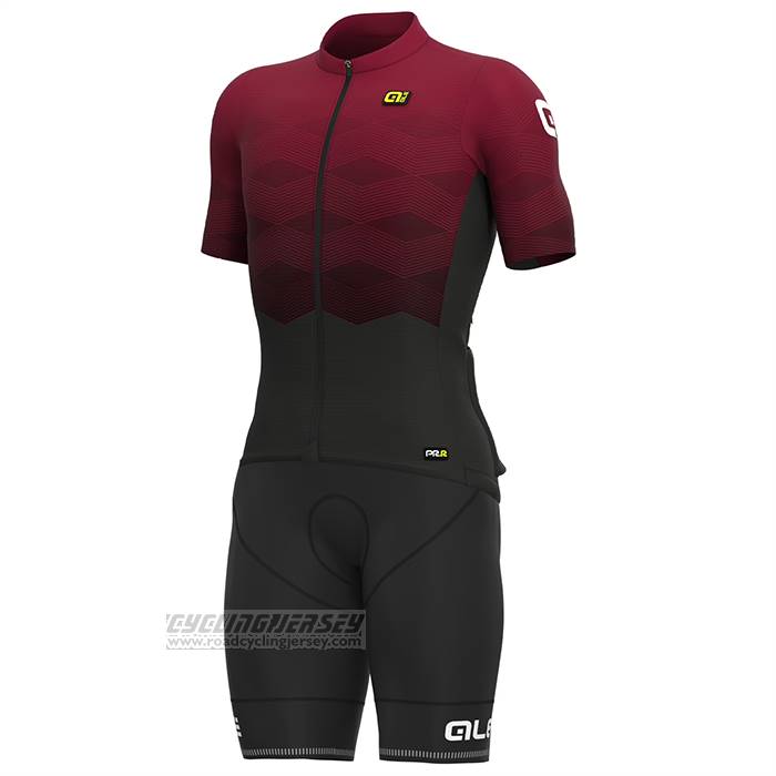 2023 Cycling Jersey ALE Red Short Sleeve And Bib Short