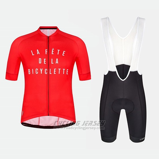2018 Cycling Jersey La Fete de La Bicyclette Red Short Sleeve and Overalls