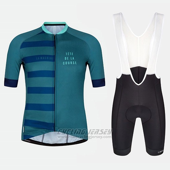 2018 Cycling Jersey Tete de La Course Green Blue Short Sleeve and Overalls