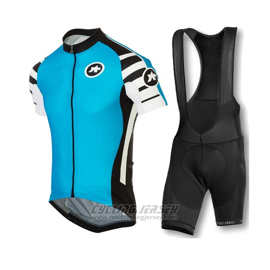 2016 Cycling Jersey Assos Black and Blue Short Sleeve and Bib Short