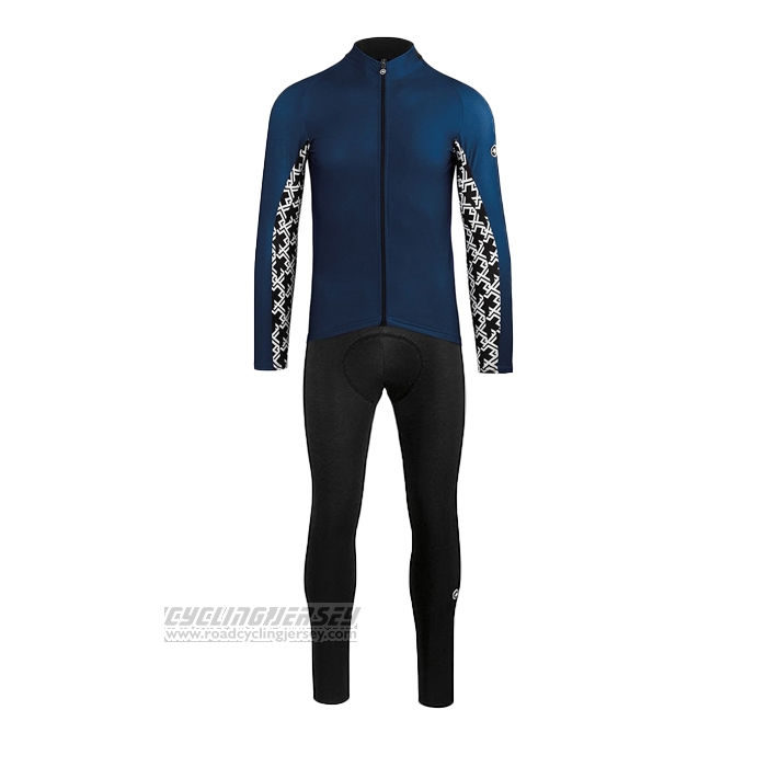 2021 Cycling Jersey Assos Blue Long Sleeve and Bib Short