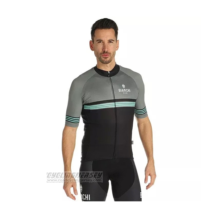 2021 Cycling Jersey Bianchi Gray Short Sleeve and Bib Short