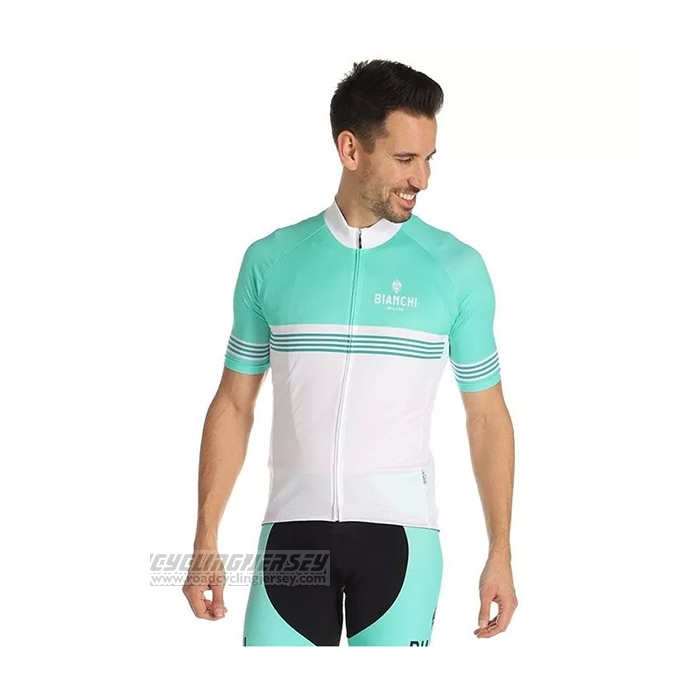 2021 Cycling Jersey Bianchi White Green Short Sleeve and Bib Short(2)