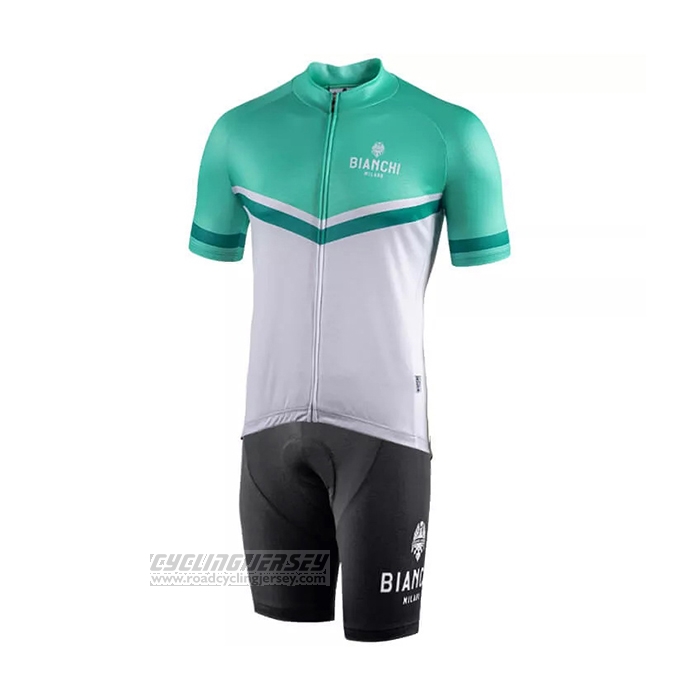 2021 Cycling Jersey Bianchi White Green Short Sleeve and Bib Short