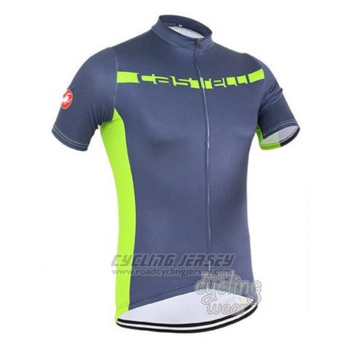 2016 Cycling Jersey Castelli Gray and Green Short Sleeve and Bib Short