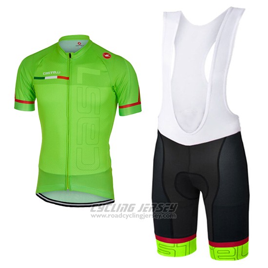 2017 Cycling Jersey Castelli Green Short Sleeve and Bib Short