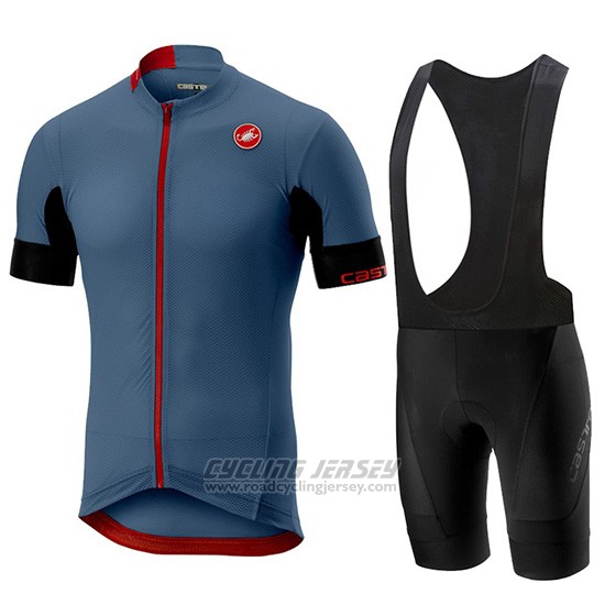 2019 Cycling Jersey Castelli Aero Race Blue Short Sleeve and Overalls