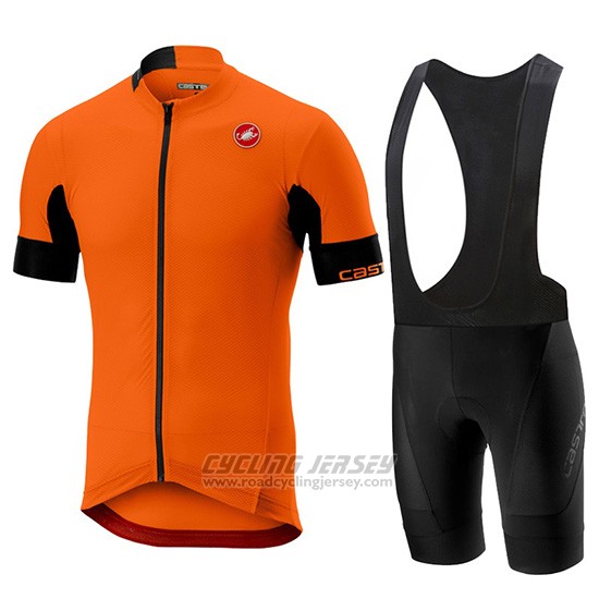 2019 Cycling Jersey Castelli Aero Race Orange Short Sleeve and Overalls