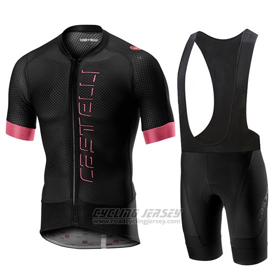 2019 Cycling Jersey Castelli Climber's 2.0 Black Pink Short Sleeve and Overalls