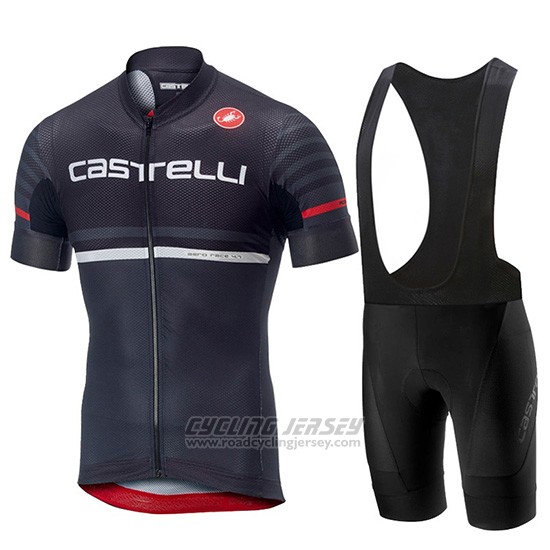 2019 Cycling Jersey Castelli Free Ar 4.1 Black Short Sleeve and Overalls