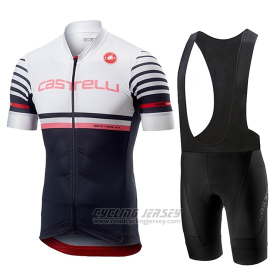 2019 Cycling Jersey Castelli Free Ar 4.1 White Black Short Sleeve and Overalls