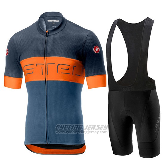 2019 Cycling Jersey Castelli Prologo 6 Gray Orange Short Sleeve and Overalls