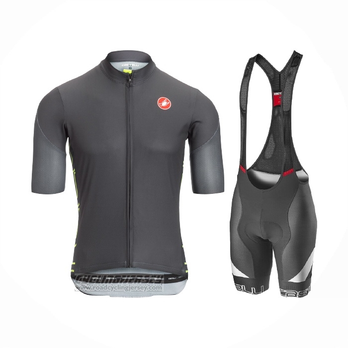 2021 Cycling Jersey Castelli Black Short Sleeve and Bib Short