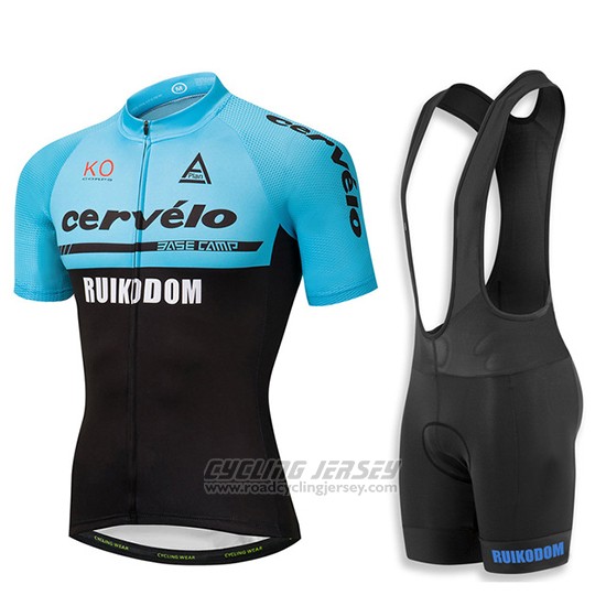 2018 Cycling Jersey Cervelo Blue and Black Short Sleeve and Bib Short