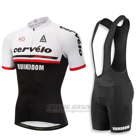 2018 Cycling Jersey Cervelo White and Black Short Sleeve and Bib Short