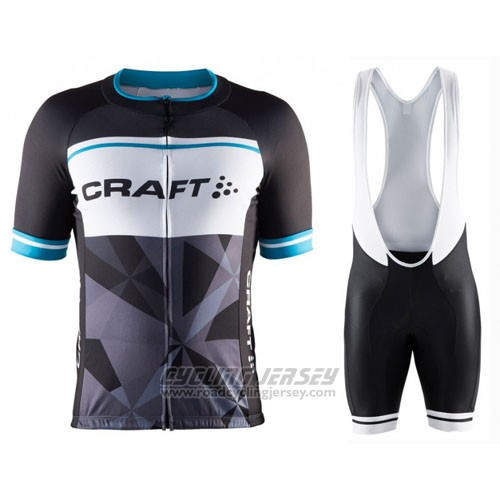 2016 Cycling Jersey Craft Blue and Black Short Sleeve and Bib Short