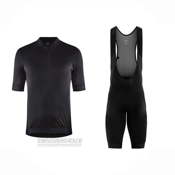 2023 Cycling Jersey Craft Dark Black Short Sleeve And Bib Short