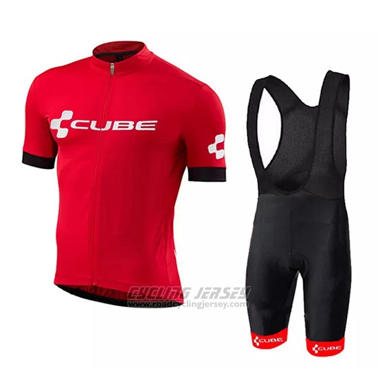 2018 Cycling Jersey Cube Red Short Sleeve and Bib Short