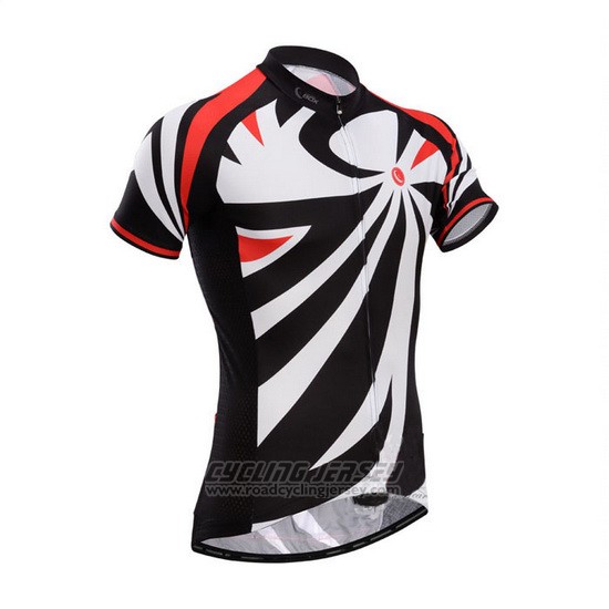 2014 Cycling Jersey Fox Cyclingbox Black and White Short Sleeve and Bib Short