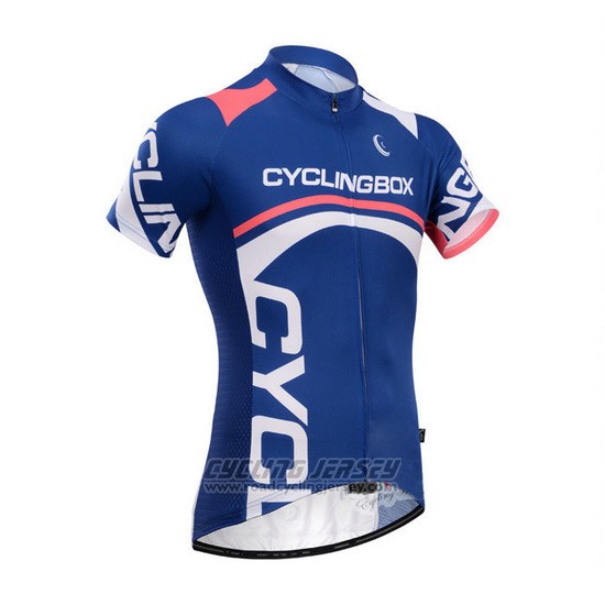 2014 Cycling Jersey Fox Cyclingbox Blue Short Sleeve and Bib Short