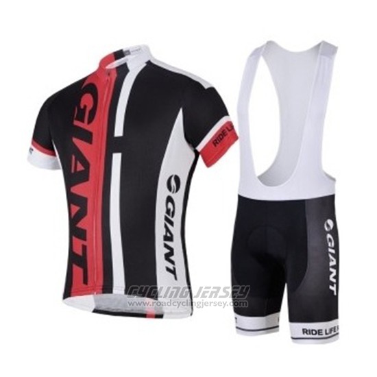 2018 Cycling Jersey Giant Black Red Short Sleeve Salopette