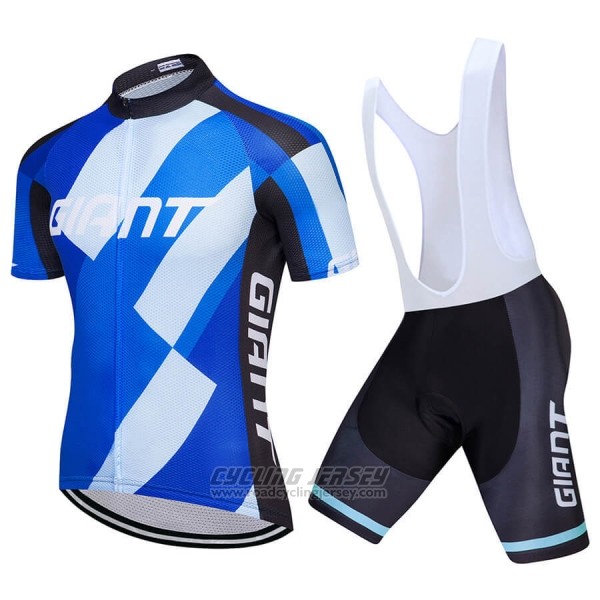 2018 Cycling Jersey Giant Blue Short Sleeve Salopette