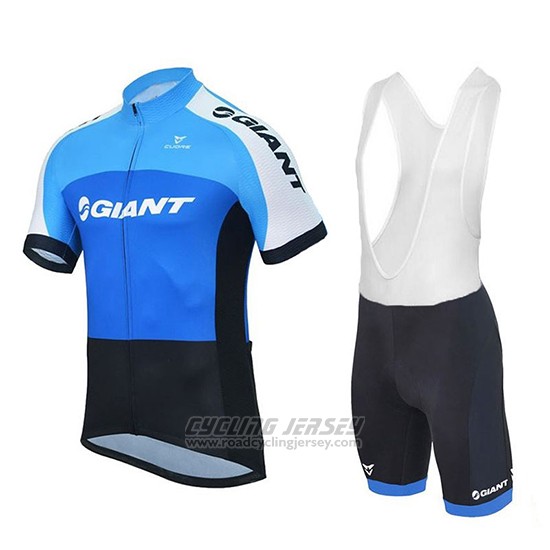 2018 Cycling Jersey Giant Club Sport Blue and Black Short Sleeve and Bib Short