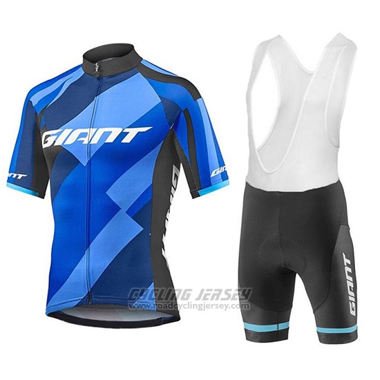 2018 Cycling Jersey Giant Elevate Blue and Black Short Sleeve and Bib Short