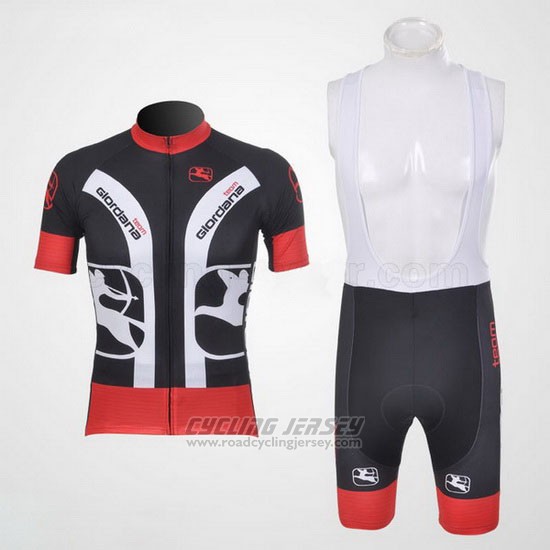 2011 Cycling Jersey Giordana Black and Red Short Sleeve and Bib Short
