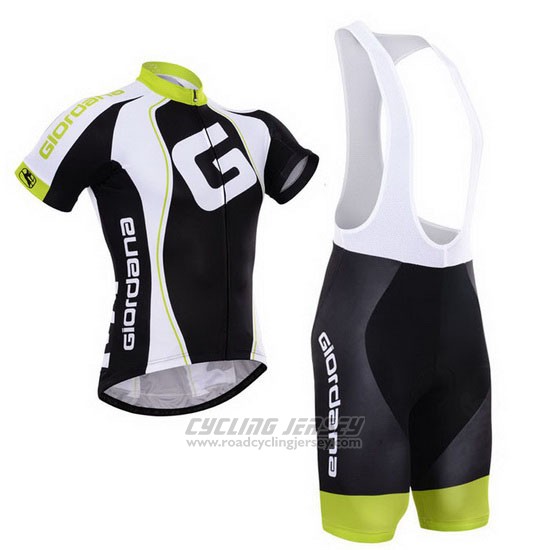 2015 Cycling Jersey Giordana Black and White Short Sleeve and Bib Short