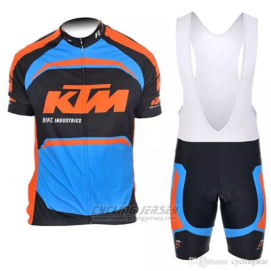 2018 Cycling Jersey Ktm Bluee Orange Short Sleeve and Bib Short