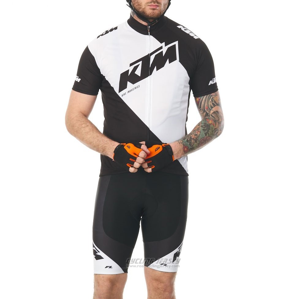 2018 Cycling Jersey Ktm White Short Sleeve and Bib Short