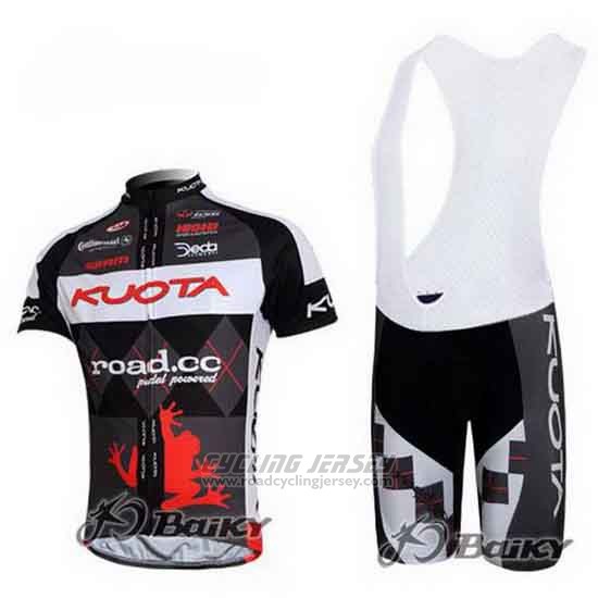 2011 Cycling Jersey Kuota Black and White Short Sleeve and Bib Short